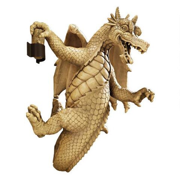Wall Climbing Dragon Statue Dangling Sculpture Gothic Tradition Snarl